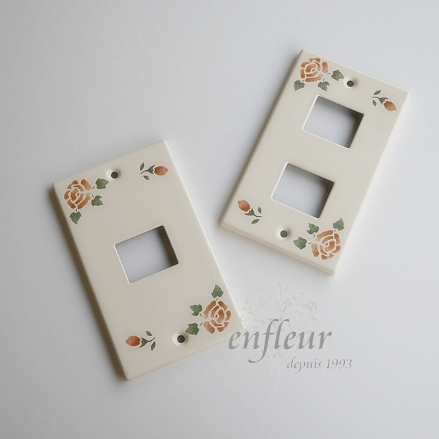 マニー ローズホーロー スイッチカバー 2ケ口【マニーと薔薇の雑貨の